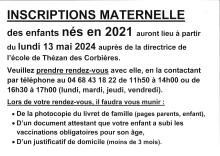 INSCRIPTIONS MATERNELLE